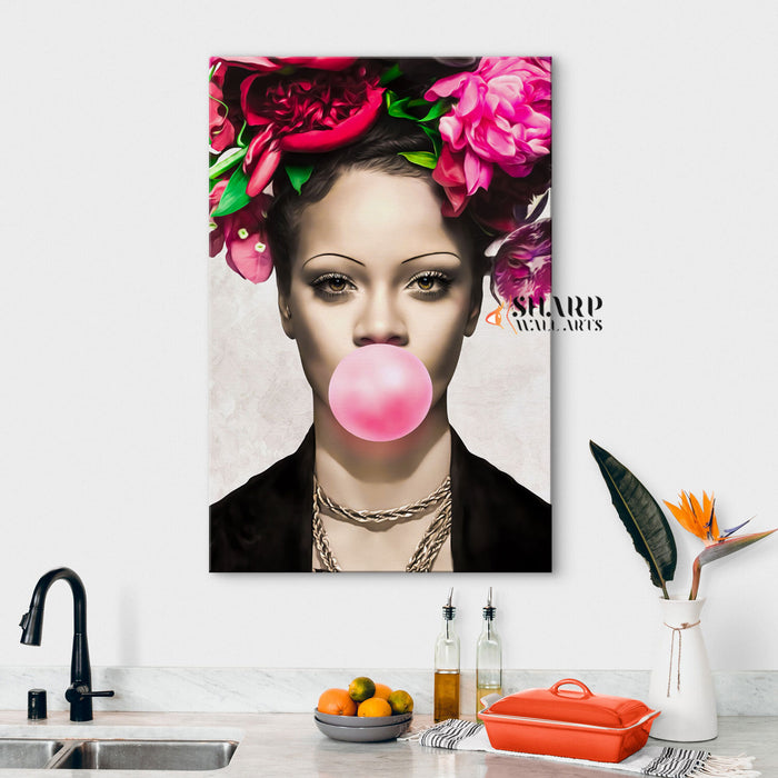 Rihanna Bubble Gum Wall Art Canvas
