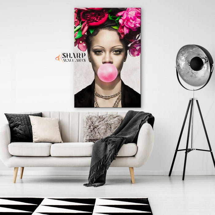 Rihanna Bubble Gum Wall Art Canvas