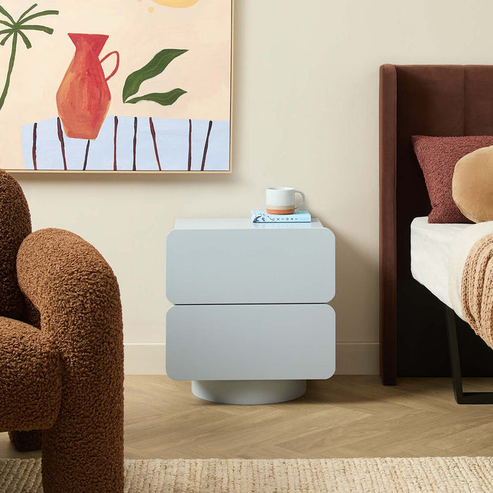 Robbie Two Drawer Bedside Table - Pale Blue