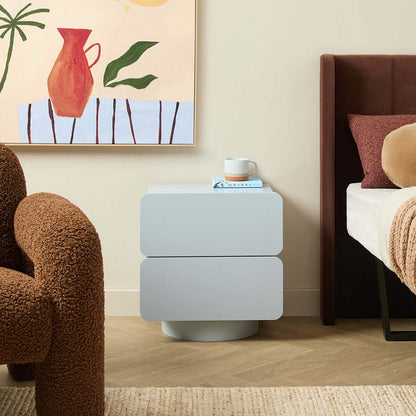 Robbie Two Drawer Bedside Table - Pale Blue
