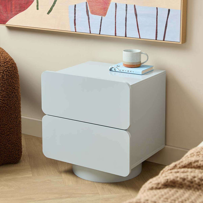 Robbie Two Drawer Bedside Table - Pale Blue