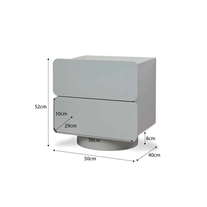 Robbie Two Drawer Bedside Table - Pale Blue
