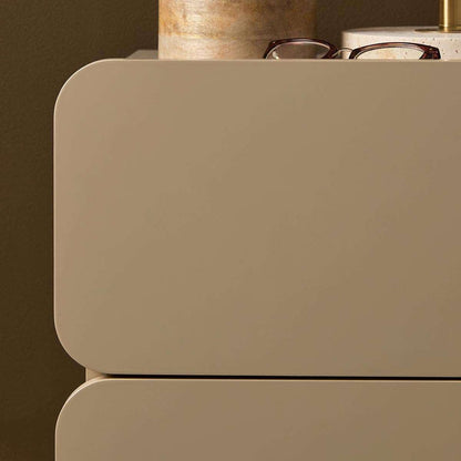 Robbie Two Drawer Bedside Table - Stone