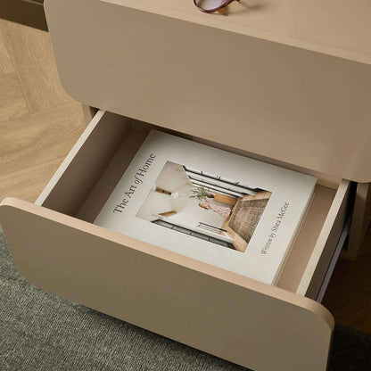 Robbie Two Drawer Bedside Table - Stone