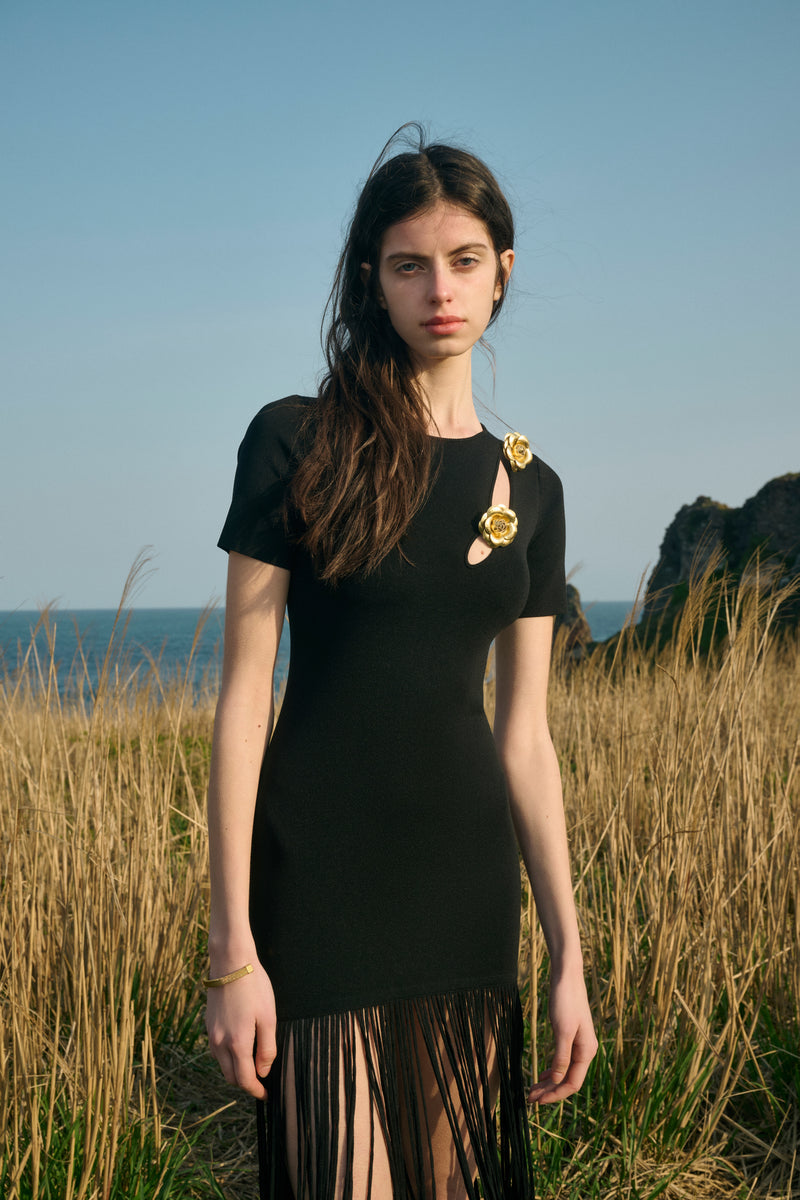 Rosette fringed dress