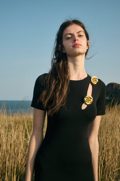 Rosette fringed dress