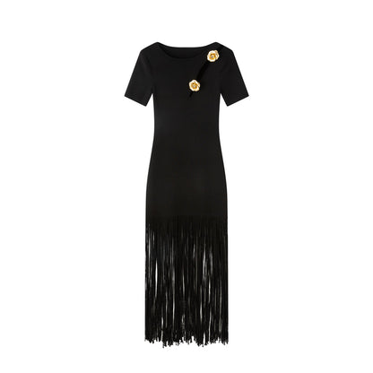 Rosette fringed dress