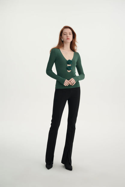 Rosette knit top