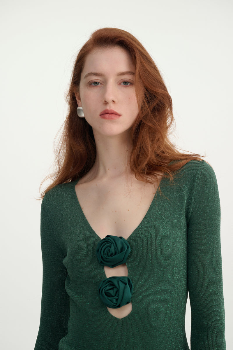 Rosette knit top