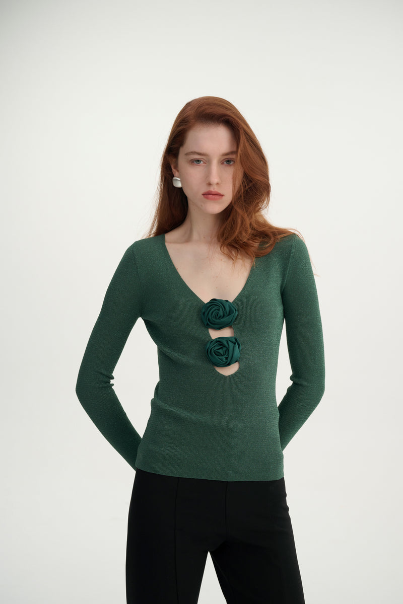 Rosette knit top