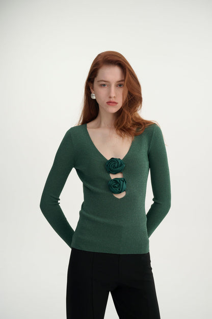 Rosette knit top