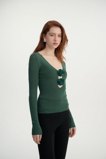 Rosette knit top