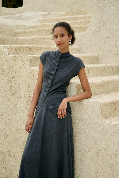 Ruched accent knit set
