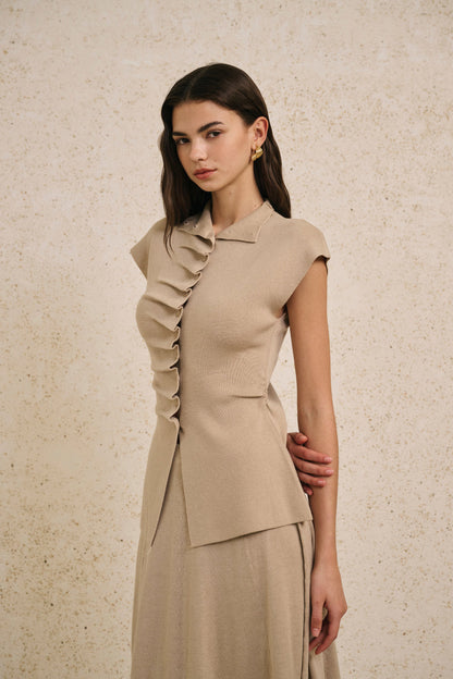 Ruched accent knit set