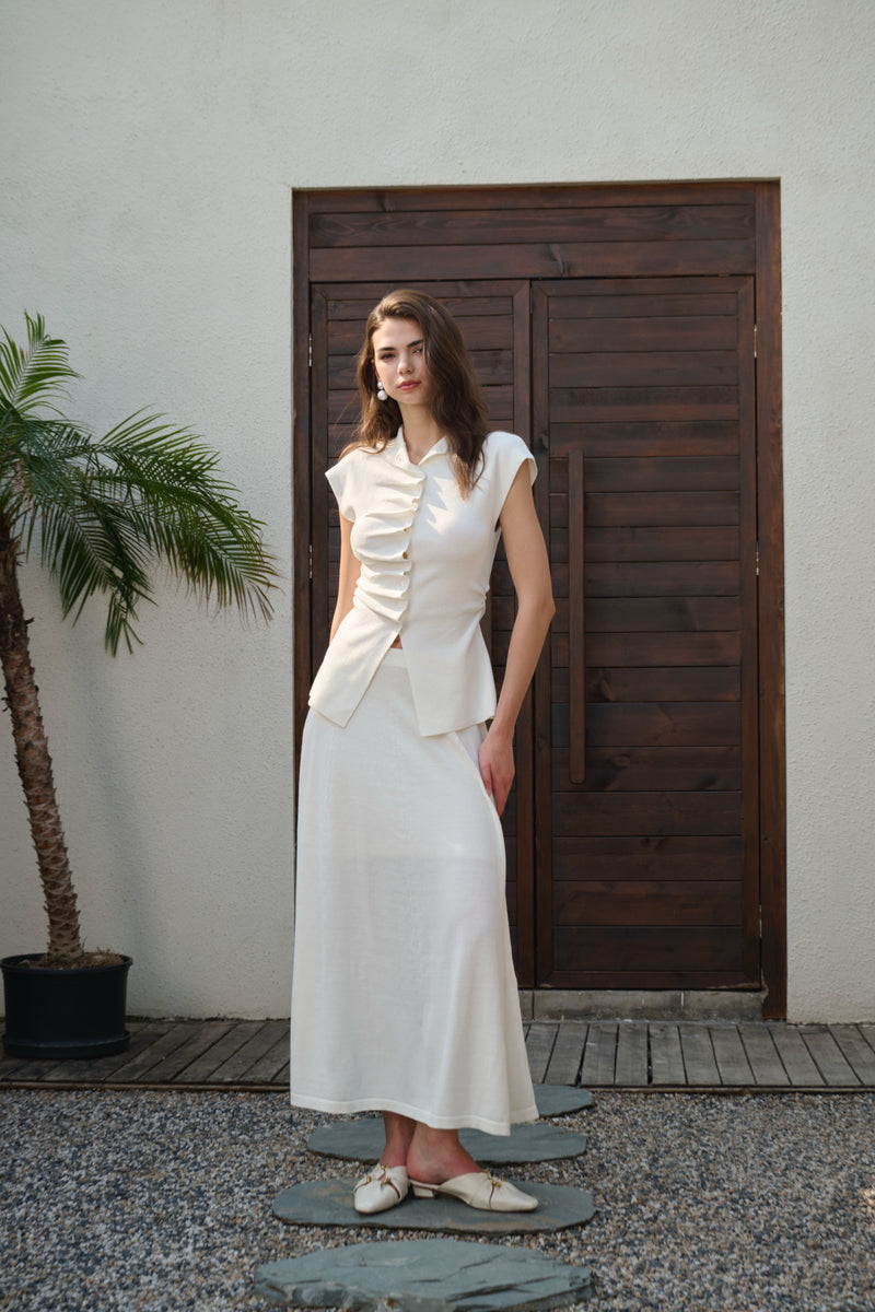 Ruched accent knit set