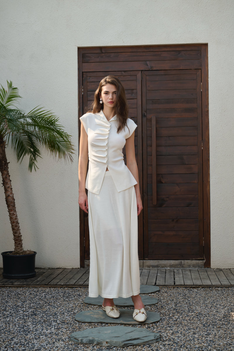 Ruched accent knit set