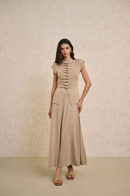 Ruched accent knit set
