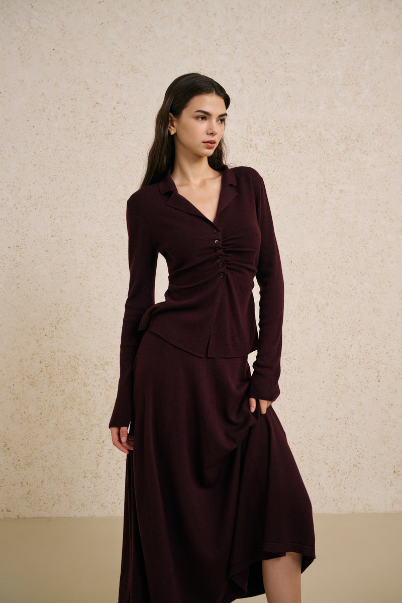 Ruched long sleeve set