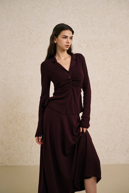 Ruched long sleeve set