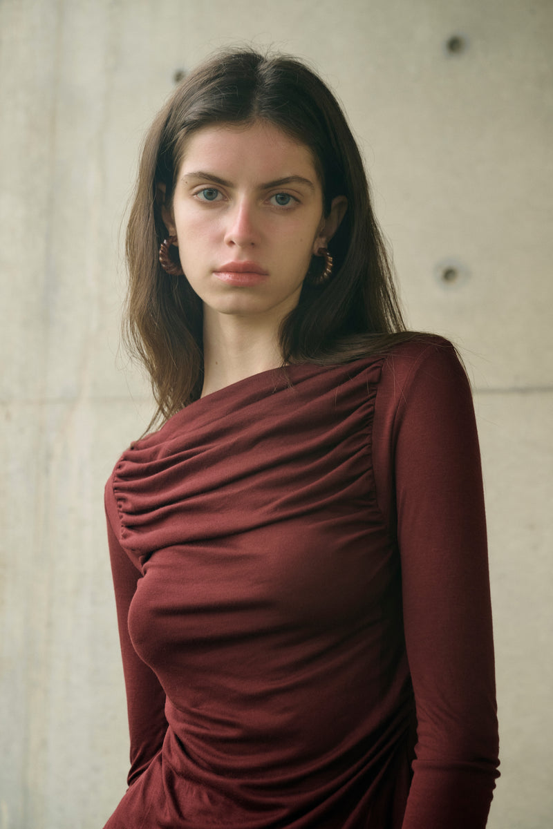 Ruched long-sleeve top