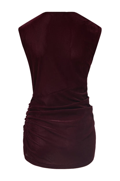 Ruched velvet top