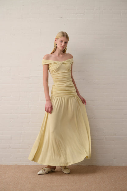 Ruched waist maxi skirt