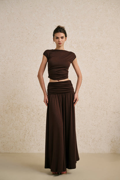 Ruched waist two-piece set