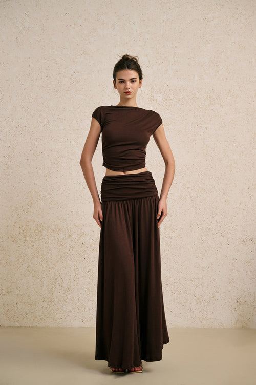 Ruched waist two-piece set