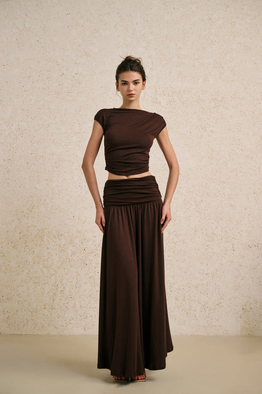 Ruched waist two-piece set
