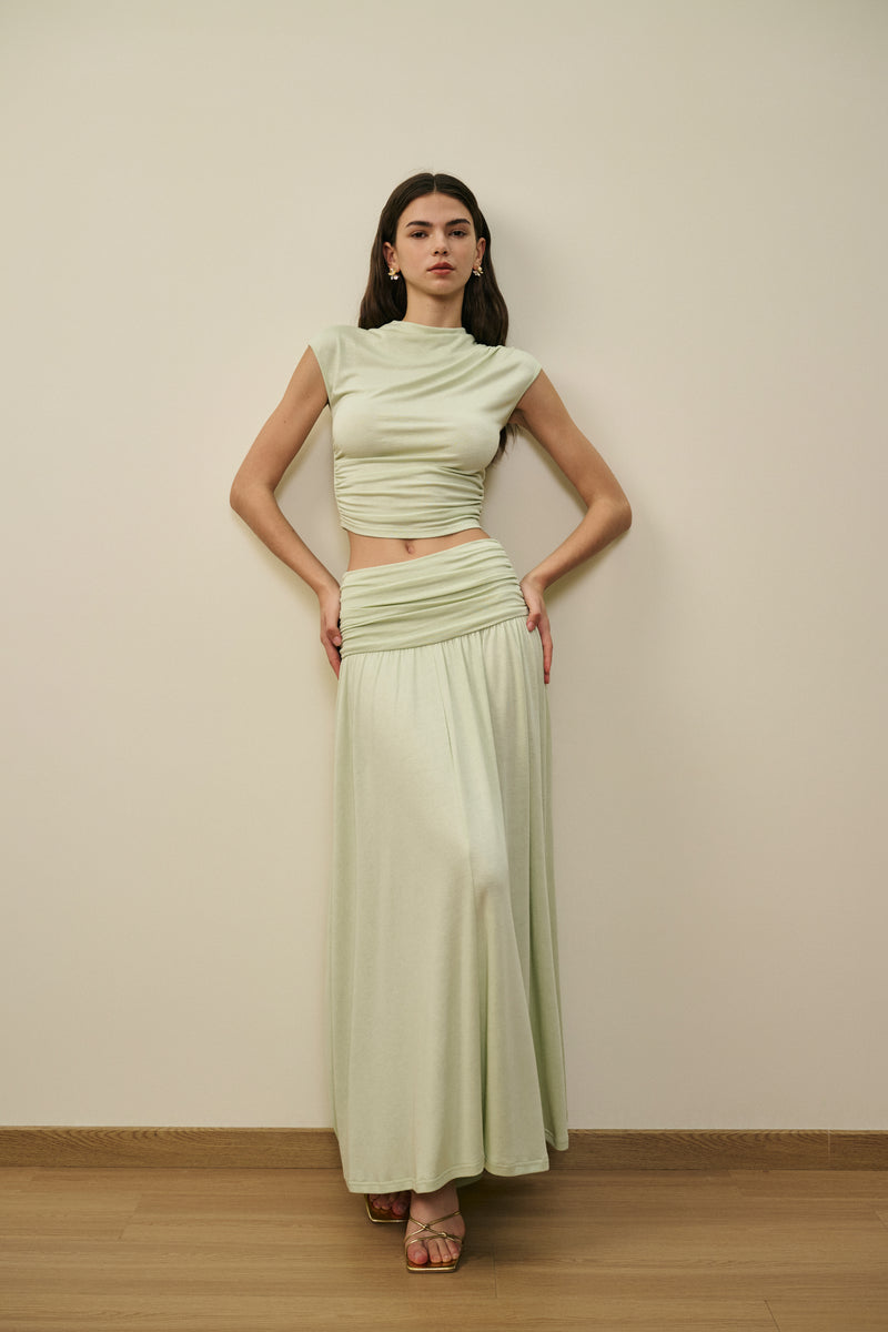 Ruched waist two-piece set