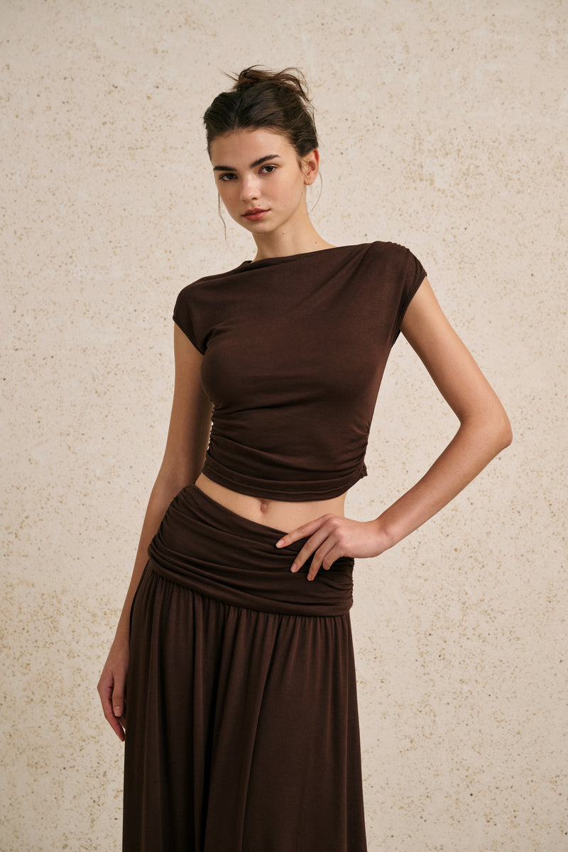 Ruched waist two-piece set