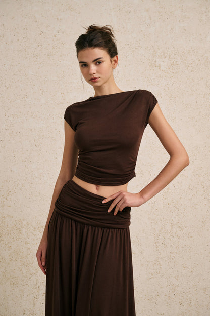 Ruched waist two-piece set