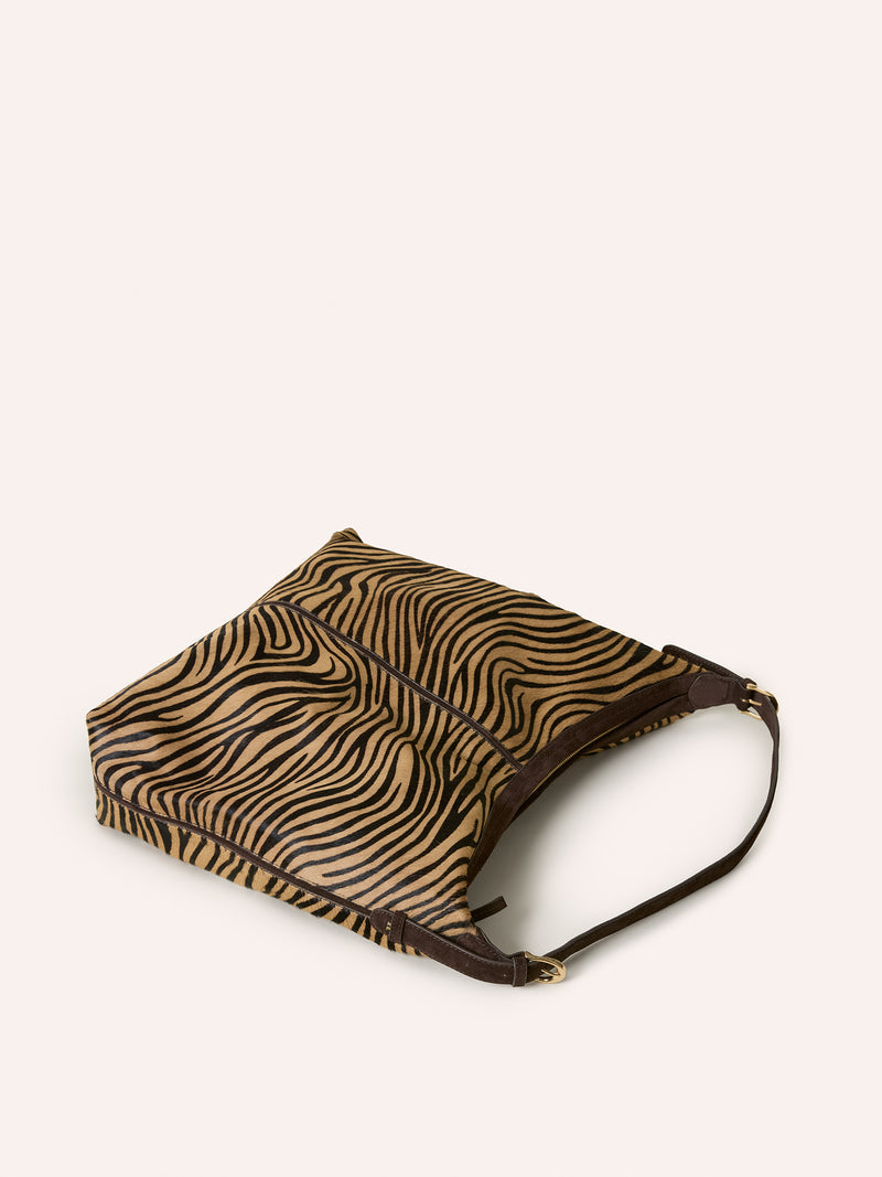 BIGMINUIT large zebra-print leather bag, interior view by Rouje