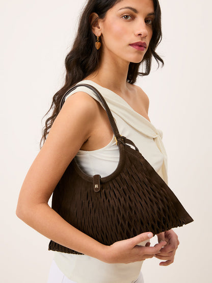 CHOUQUETTE ebony leather bag, interior view by Rouje
