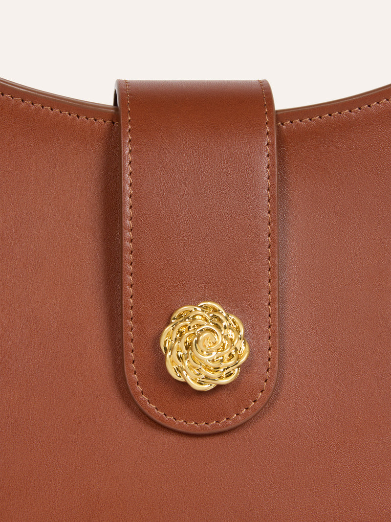GALA caramel leather bag, interior view by Rouje