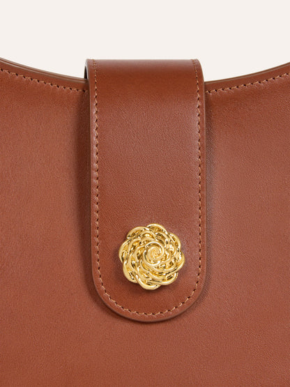 GALA caramel leather bag, interior view by Rouje