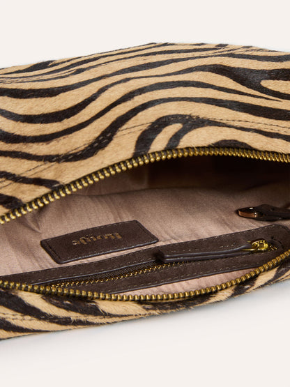 MINUIT zebra pony soft bag, back view by Rouje