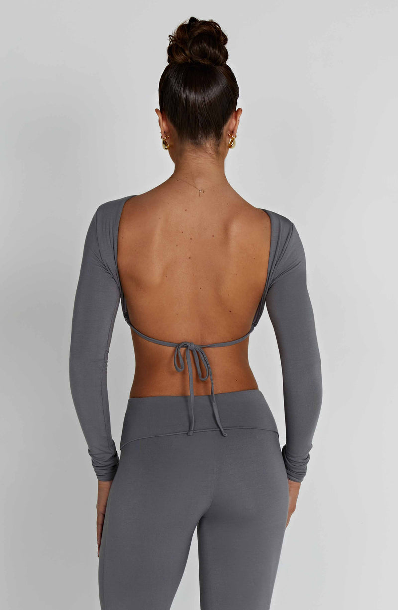 Sahra Top - Charcoal Tops Babyboo Fashion Premium Exclusive Design