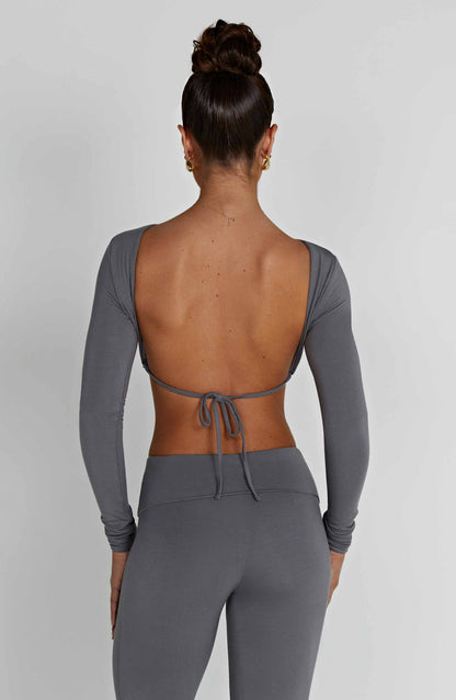 Sahra Top - Charcoal Tops Babyboo Fashion Premium Exclusive Design