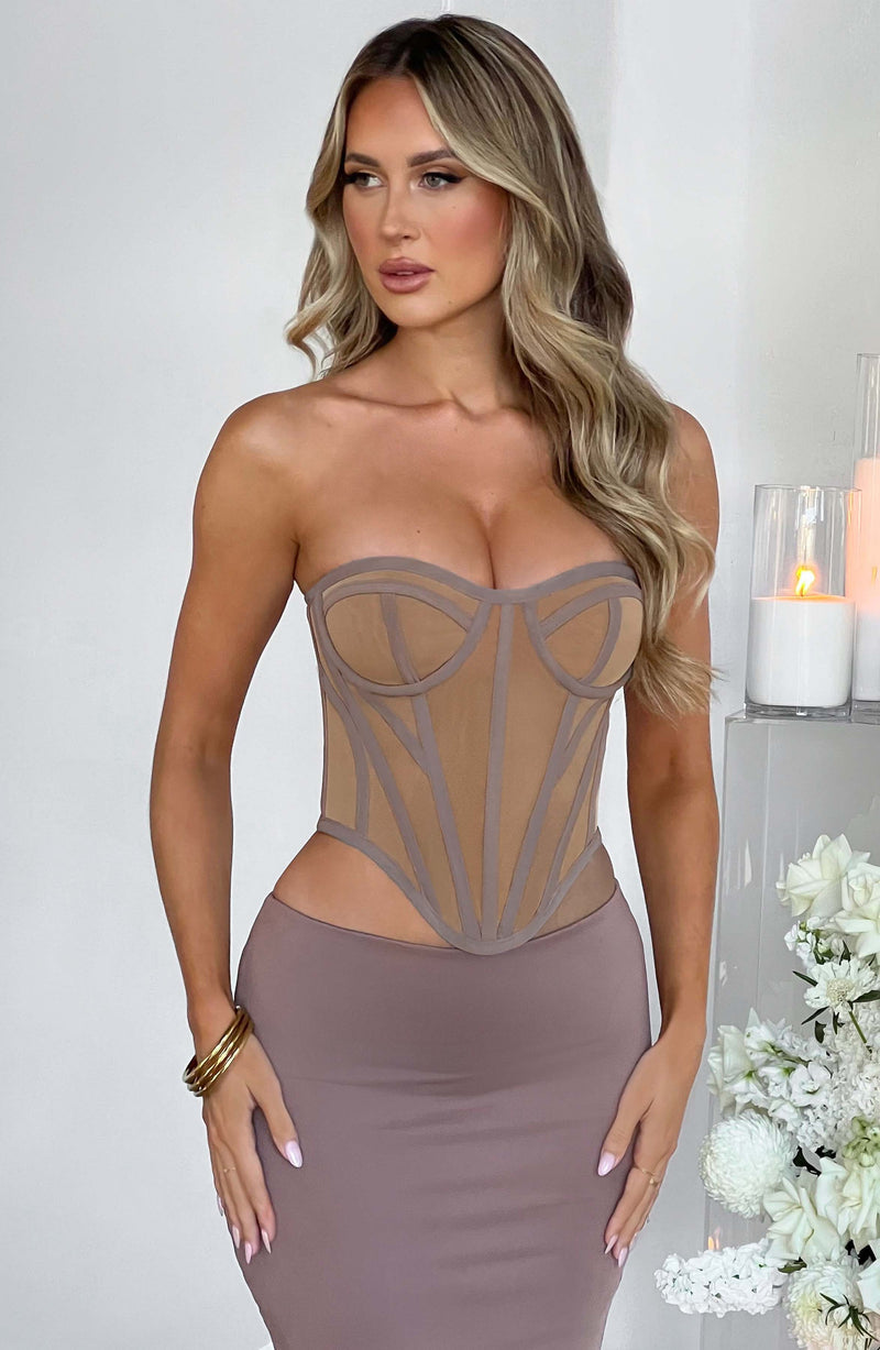 Santanna Corset - Chocolate/Nude Dress Babyboo Fashion Premium Exclusive Design