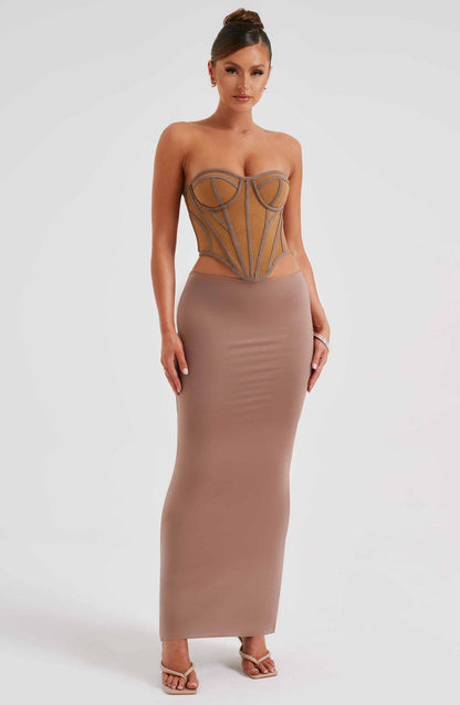 Santanna Corset - Chocolate/Nude Dress Babyboo Fashion Premium Exclusive Design