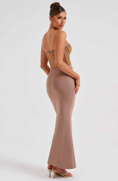 Santanna Corset - Chocolate/Nude Dress Babyboo Fashion Premium Exclusive Design