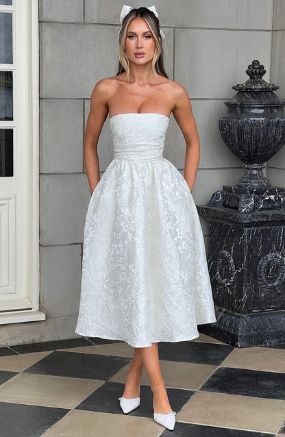 Saoirse Midi Dress - Ivory Dress XS Babyboo Fashion Premium Exclusive Design