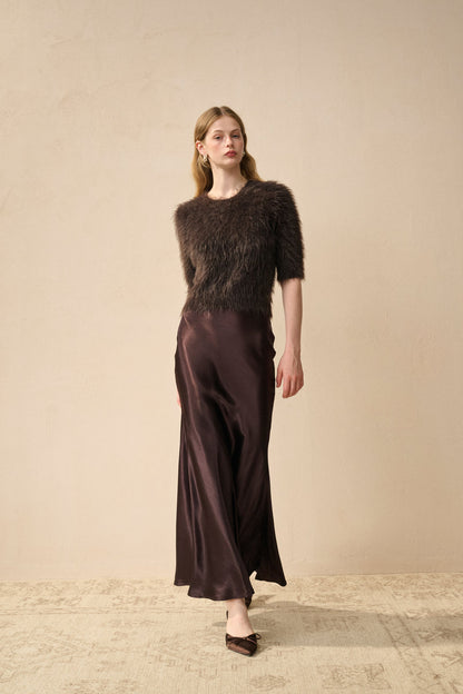 Satin mermaid maxi skirt