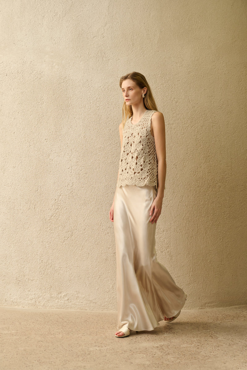 Satin mermaid maxi skirt