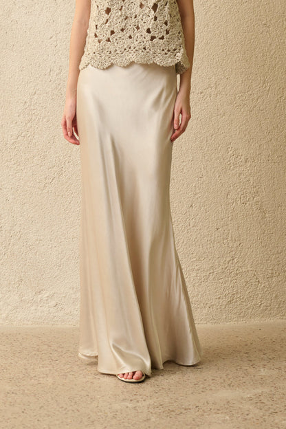 Satin mermaid maxi skirt