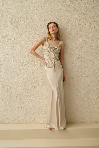 Satin mermaid maxi skirt