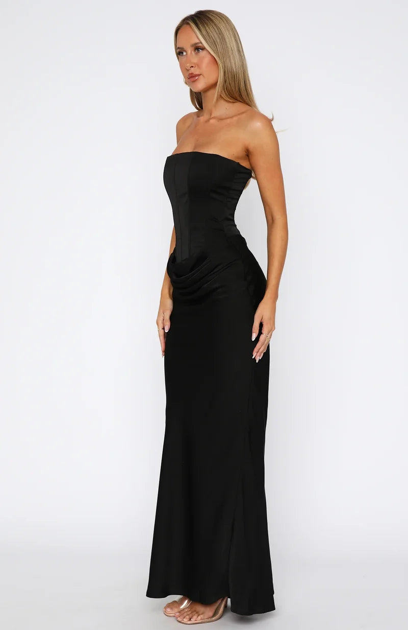 Satin Silhouette Maxi Dress
