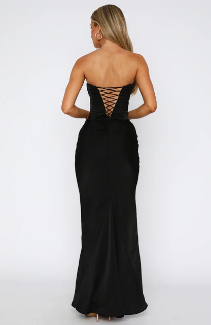Satin Silhouette Maxi Dress