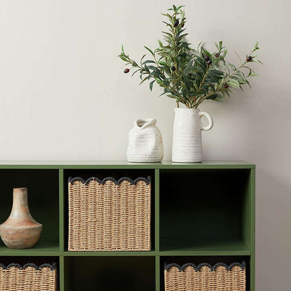 Scalloped Black Tip Cube Basket